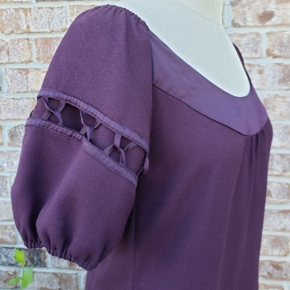 Anthropologie Maeve Round Neck Dress Purple 2 - Picture 2 of 6